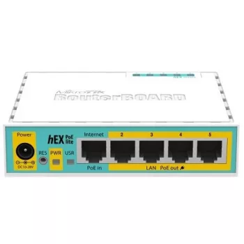 Mikrotik hEX PoE lite laidinis maršrutizatorius Fast Ethernet baltas
