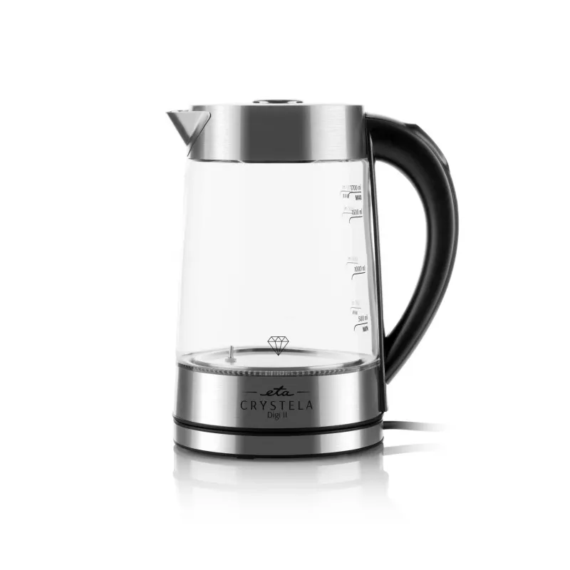Elektrinis virdulys ETA CRYSTELA DIGI II 1,7 l 2200 W stiklinis korpusas 360° pagrindas