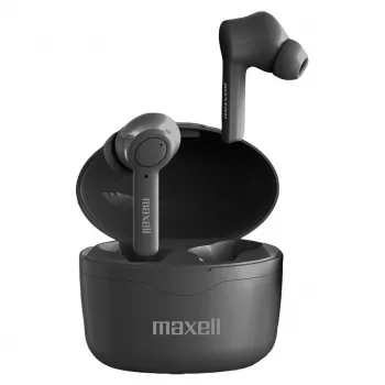 Maxell Bass 13 Sync Up belaidės „Bluetooth“ į ausis įstatomos ausinės su įkrovimo dėklu, juodos