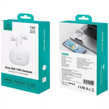 Belaidės ausinės Bluetooth 6.0 E05 TWS baltos