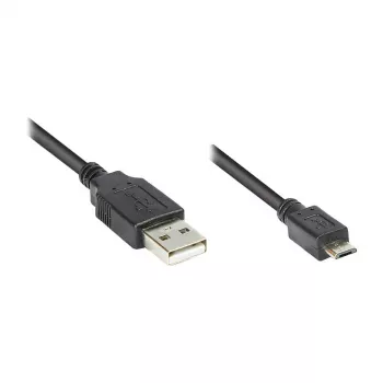 GoodConnections USB 2.0 jungiamasis laidas, kištukas A į kištuką Micro B, juodas, 0,15 m