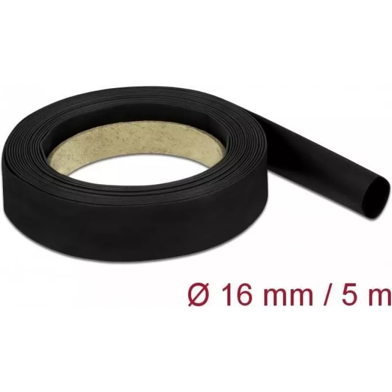 Termiškai susitraukiantis vamzdelis DeLOCK 18940 Juodas 5m 1,6cm