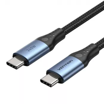 Vention USB 2.0 5A 240W 1.5m JUODAS USB-C į C laidas