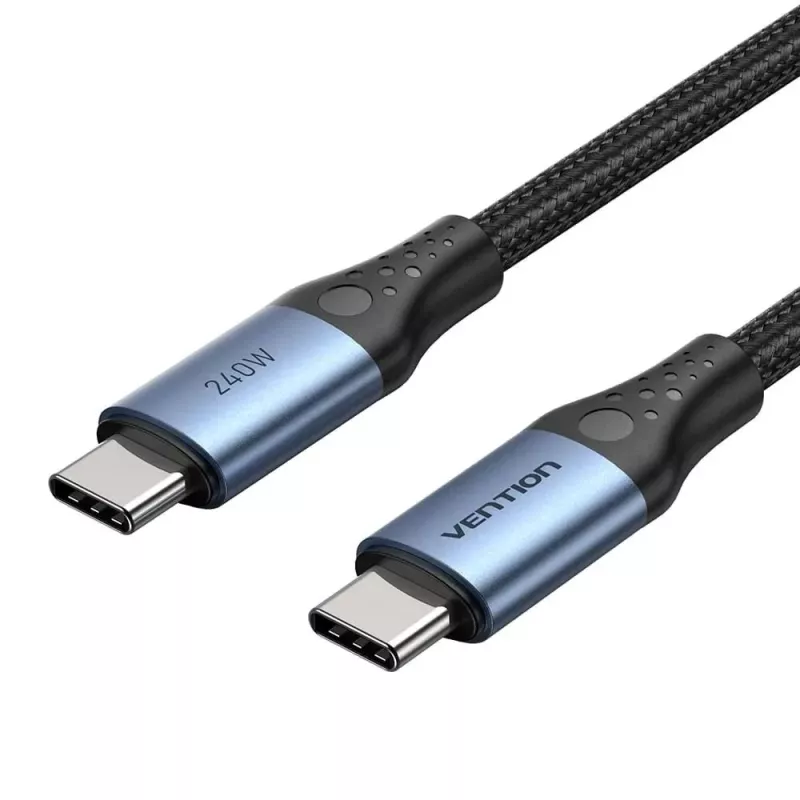 Vention USB 2.0 5A 240W 1.5m JUODAS USB-C į C laidas