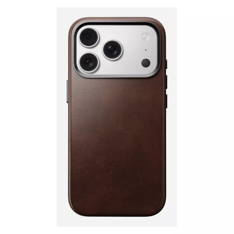 Mobiliojo telefono dėklas Nomad Traditional Leather Case, skirtas iPhone 17 Pro, odinis mikropluoštas, tinka 6,3 colio (16 cm), ruda