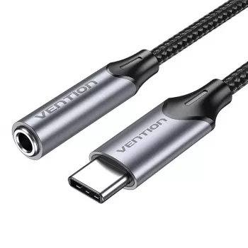 Audio adapteris Vention BGMHF USB-C į 3,5 mm lizdą, 1 m laidas, pilkas
