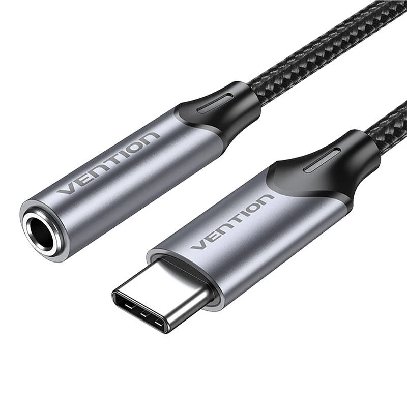 Audio adapteris Vention BGMHF USB-C į 3,5 mm lizdą, 1 m laidas, pilkas