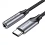 Audio adapteris Vention BGMHF USB-C į 3,5 mm lizdą, 1 m laidas, pilkas