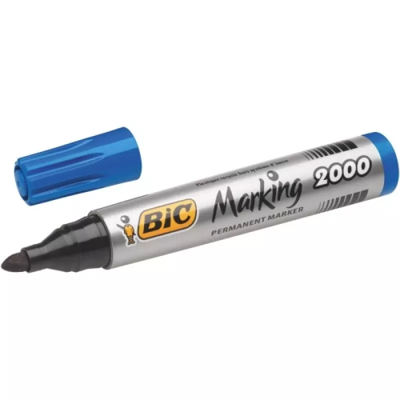Nuolatinis markeris BIC ECO 2000 mėlynas, antgalis 2–5 mm, nepildomas, mažo kvapo