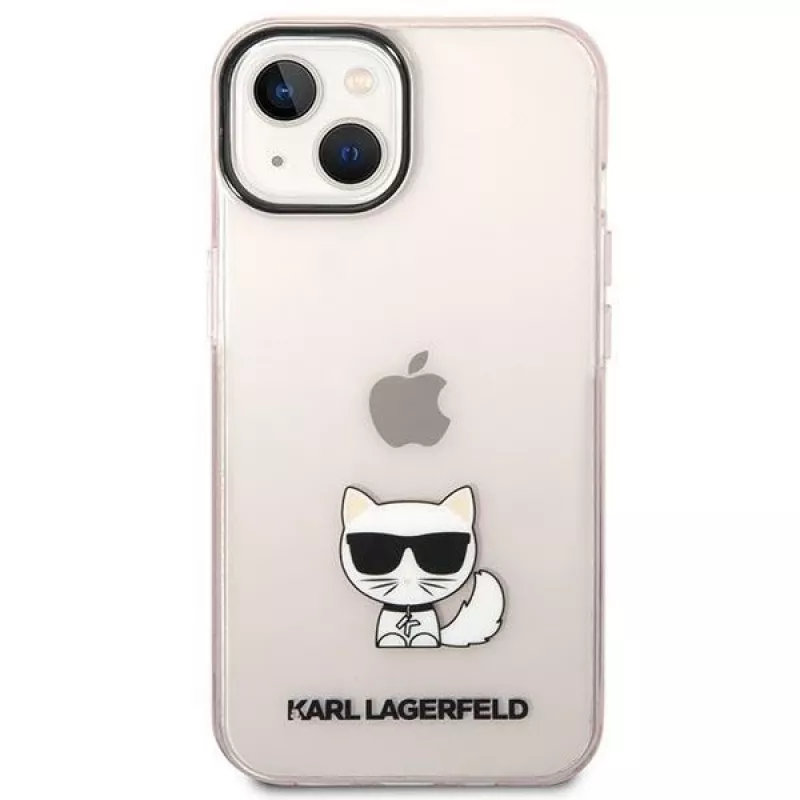 Karl Lagerfeld KLHCP14MCTRI Iphone 14 Plus / 15 Plus 6.7 Kietas dėklas Rožinis / Rožinis skaidrus Choupette Body