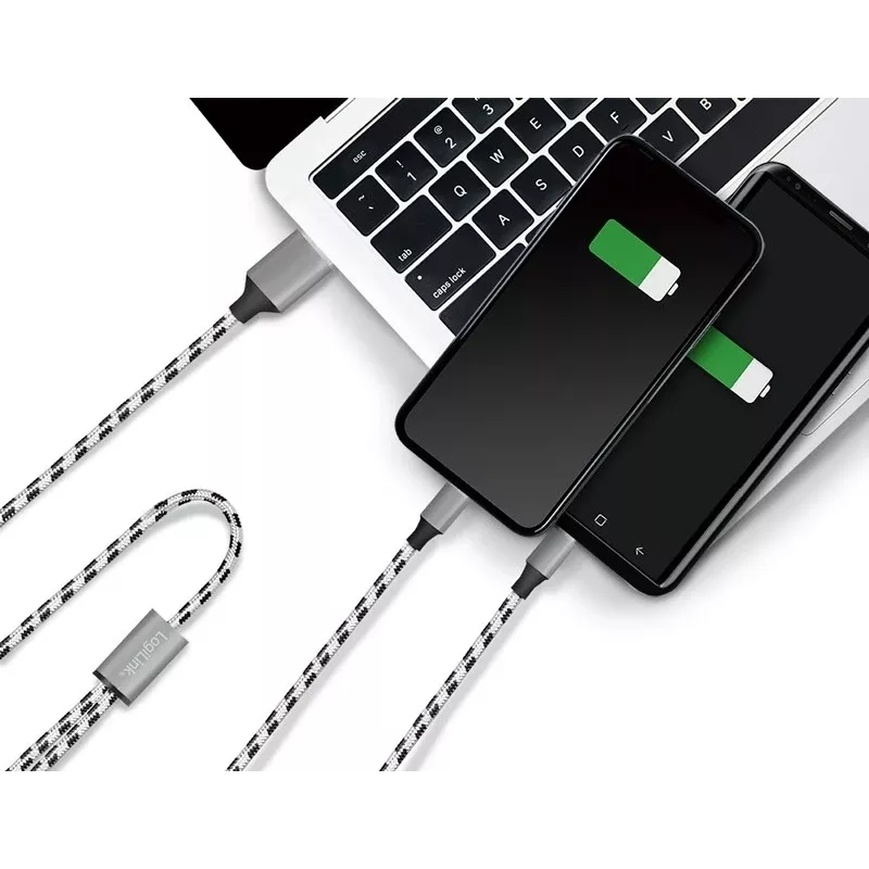 LogiLink CU0202 USB kabelis USB 2.0 1,2 m USB A USB C/Micro-USB A pilka