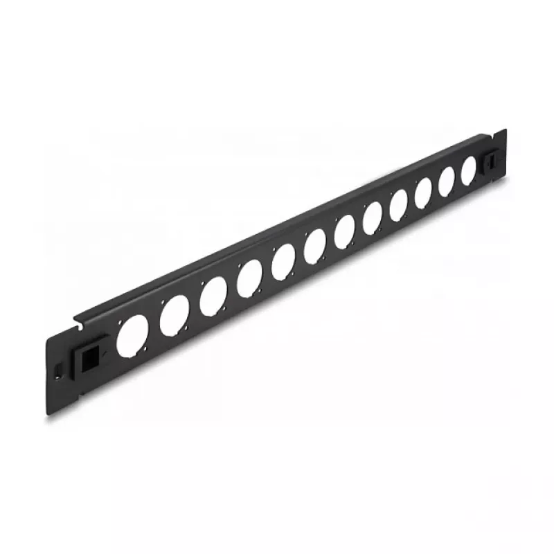 Patch panel DeLOCK 19 colių D-Type 12 prievadų be įrankių juodas