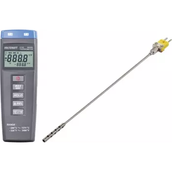 VOLTCRAFT K102 + TP 201 temperatūros matavimo prietaisas nuo -200 iki +1370 °C zondas K tipas