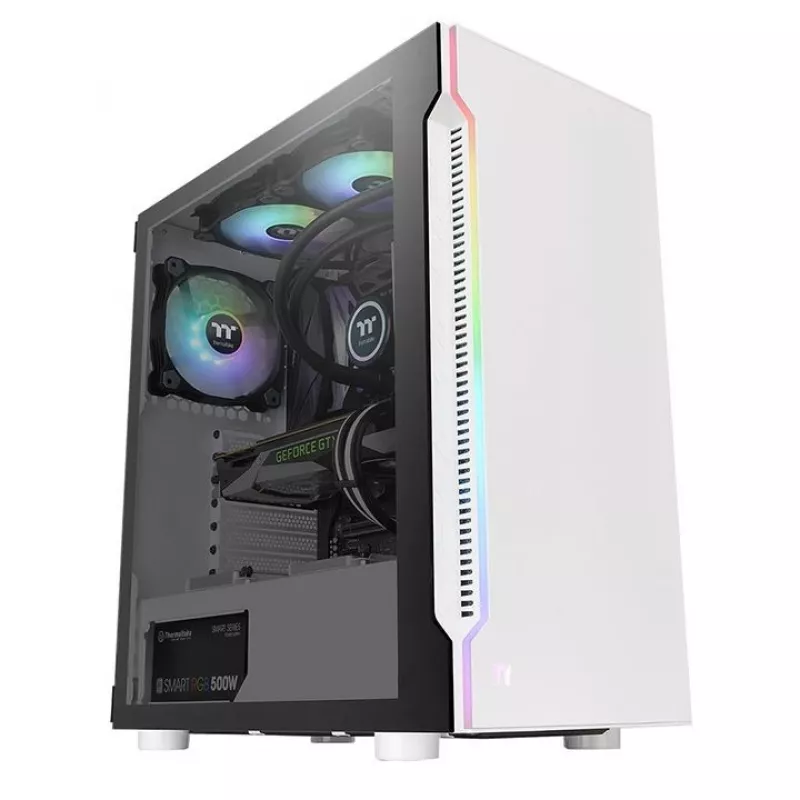 Kompiuterio korpusas Thermaltake H200 TG Snow RGB Midi Tower White