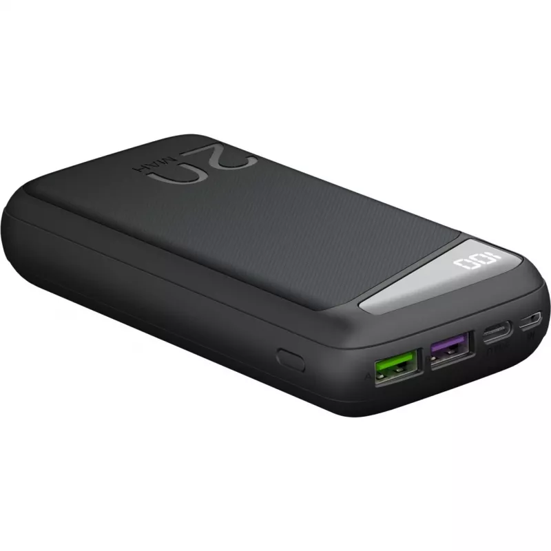 Greito įkrovimo išorinė baterija 20.000 mAh (juoda, PD, Quick Charge 3.0, Super Charge)