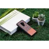 man and wood išmaniojo telefono dėklas Samsung Galaxy S9 Plus — rudas languotas su juodu apvadu