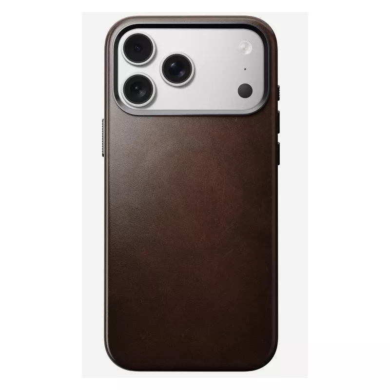 Mobiliojo telefono dėklas Nomad Traditional Leather Case, skirtas iPhone 17 Pro Max, oda / aliuminis / mikropluoštas, tinka 6,9 col. (Ruda)
