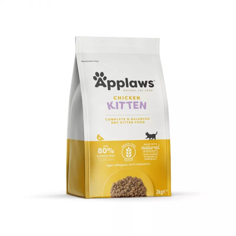 Sausas kačių ėdalas Applaws Kitten Chicken 2 kg — jaunikliams, baltymų 38%, riebalų 17%