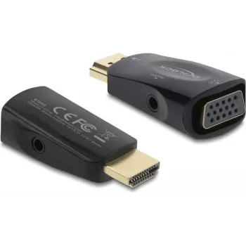 DELOCK HDMI į VGA adapteris su 3,5 mm garso ir USB maitinimo kabeliu — modelis 61082