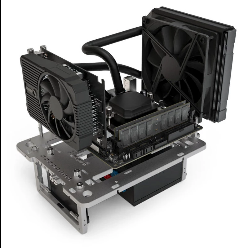 Streacom benchtable BC1 Mini V2 titan — kompaktiškas bandymų stendas su ATX suderinamumu