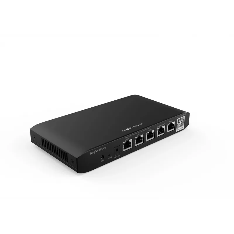 Belaidis maršruto parinktuvas RUIJIE RG-EG105G-V3 dviejų dažnių juostų „Wi‑Fi 5“, 2 branduoliai, 128 MB RAM, 32 MB „flash“, 4 LAN + 2 WAN gigabito prievadai, juodas