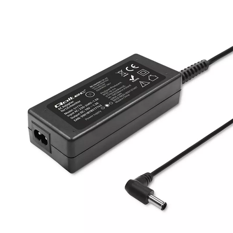 Qoltec 51774 Maitinimo adapteris LG monitoriui 25W | 1.3A | 19V | 6,5 * 4,4 + maitinimo laidas