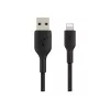 Kabelis Braided USB-Lightning 15 cm juodas