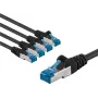Goobay CAT 6A komutacinis kabelis S/FTP PiMF 1 m juodas 5 vnt. rinkinys - varinis laidas CU (67537)