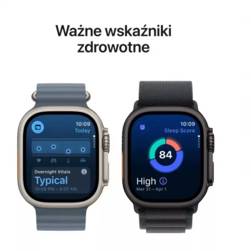 Išmanusis laikrodis „Apple Watch Ultra 3“ GPS + Cellular 49 mm natūralaus titano korpusas su šviesiai mėlynu „Alpine Loop“ dirželiu (mažas)
