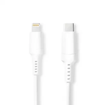 Nedis 2m USB-C Lightning laidas, skirtas iPad, iPhone, iPod, baltas