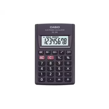 CASIO HL-4A-B 8 skaitmenų kišeninis skaičiuotuvas 56x87mm juodas