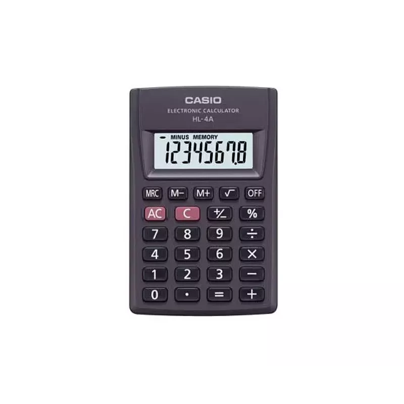 CASIO HL-4A-B 8 skaitmenų kišeninis skaičiuotuvas 56x87mm juodas