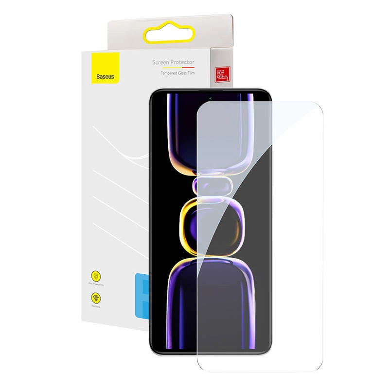Grūdinto stiklo ekrano apsauga Baseus, skirta Redmi K60 / K60 Pro, 0,3 mm storio