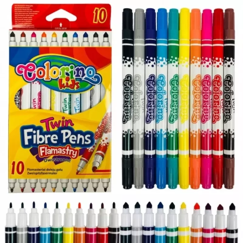 Colorino Kids dvigubo antgalio flomasteriai 10 spalvų