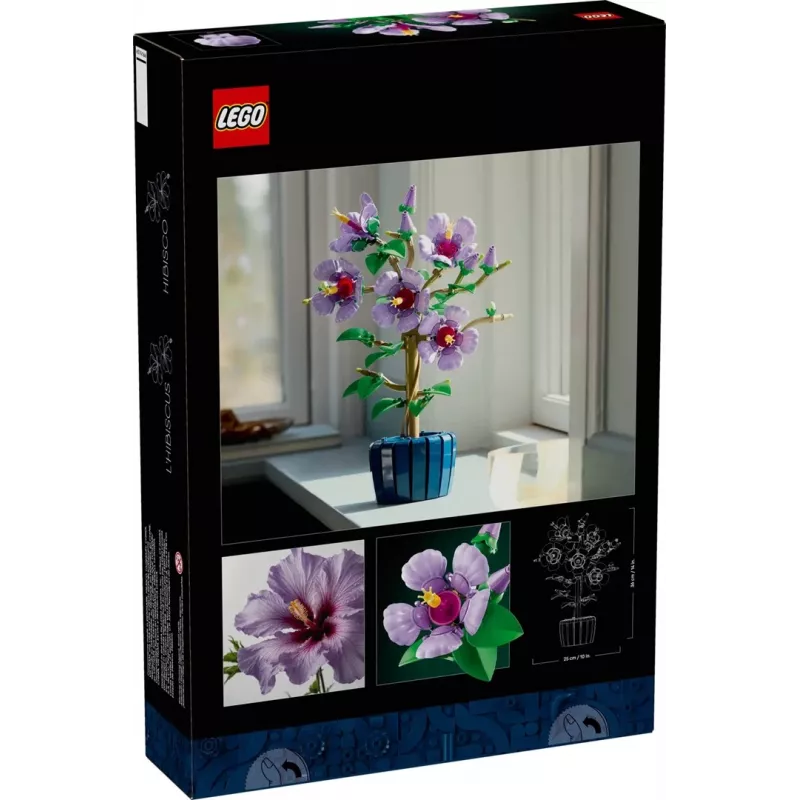 LEGO botanikos konstravimo rinkinys Hibiscus Flower 10372 – 660 dalių, demonstracinis modelis, 250×360×130 mm