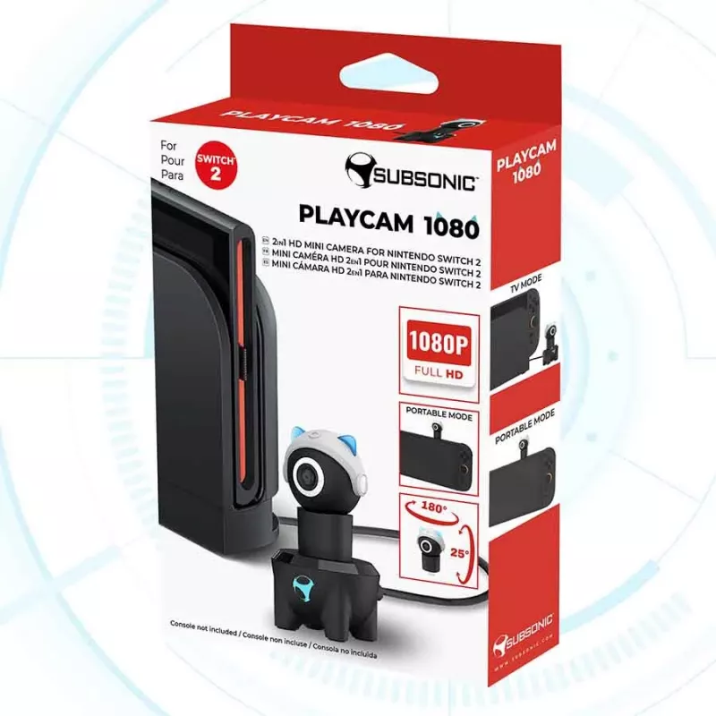 Subsonic Playcam 1080 2in1 HD Mini Camera For Nintendo Switch 2 šviesiai mėlyna