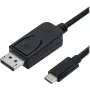 ROLINE - Adapter kabelis - 24 pin USB-C (M) to DisplayPort (M) - USB 3.1 / DisplayPort 1.2 - 2 m - bi-direktional, Supports 4K 60 Hz (3840 x 2160) - Juoda (11.04.5958)