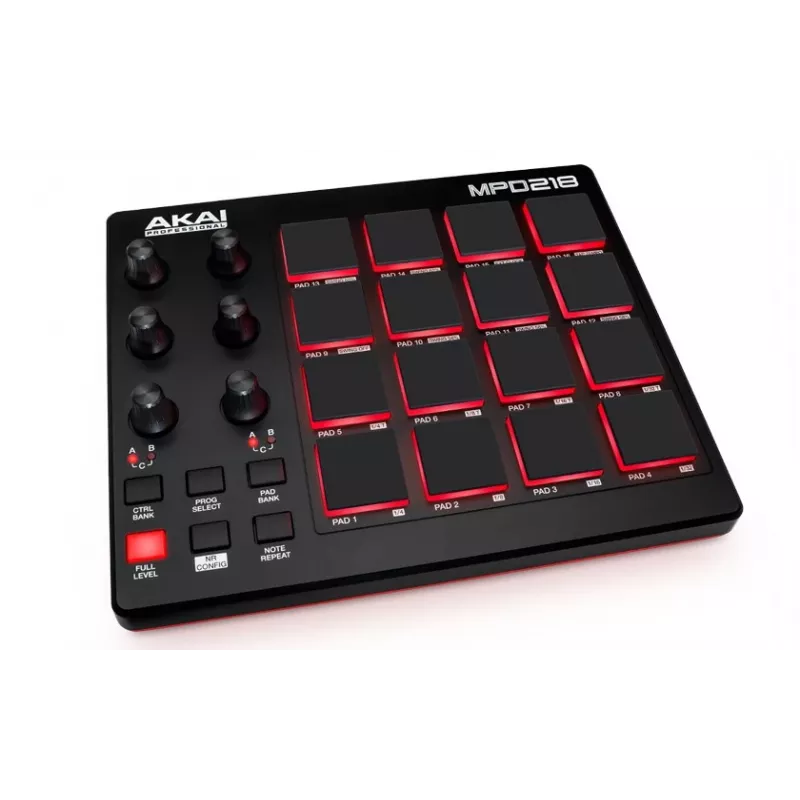 Audio maišytuvas Akai MPD218 juodas 16 pagalvėlių USB MIDI valdiklis