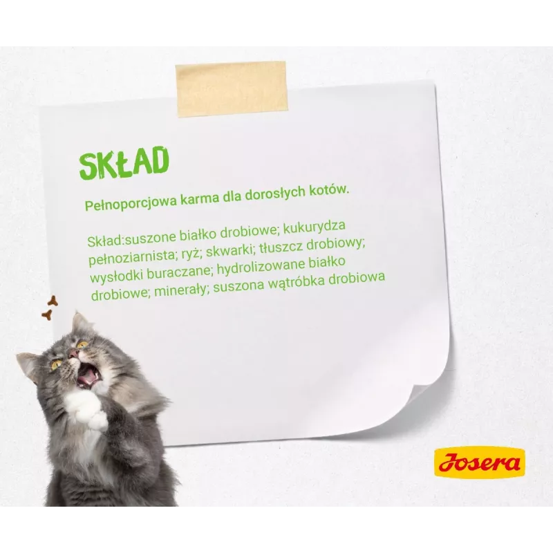 Sausas kačių maistas JOSERA SensiCat 10 kg — vištiena, 33 % baltymų, 18 % riebalų, suaugusioms katėms, turinčioms jautrų virškinimą