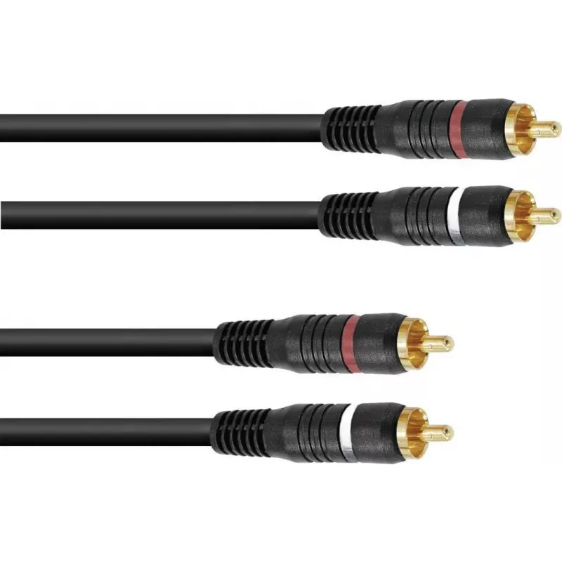 RCA (Cinch) garso kabelis Omnitronic 2x2, 0,6 m, modelis 30209354