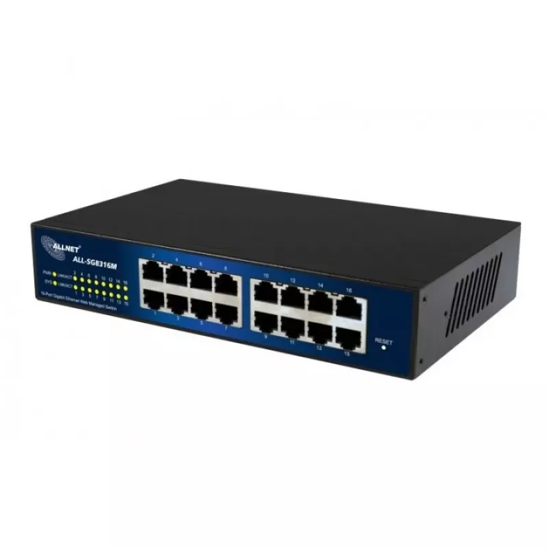 Valdomas komutatorius ALLNET 112534 L2 Gigabit Ethernet 16 prievadų 19U juodas