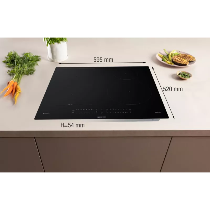 Gorenje GI6432BCWF Juoda įmontuojama 60 cm zoninė indukcinė kaitlentė 4 kaitviečių