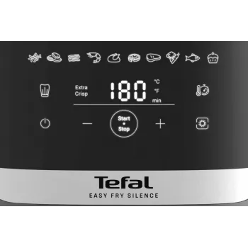 “Tefal Easy Fry Silence EY551HE0” gruzdintuvė, atskira, 5 l, karšto oro gruzdintuvė, juoda, pilka, nerūdijantis plienas