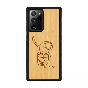 Apsauginis telefono dėklas man and wood, skirtas Samsung Galaxy Note 20 Ultra — katės su žuvimi dizainas