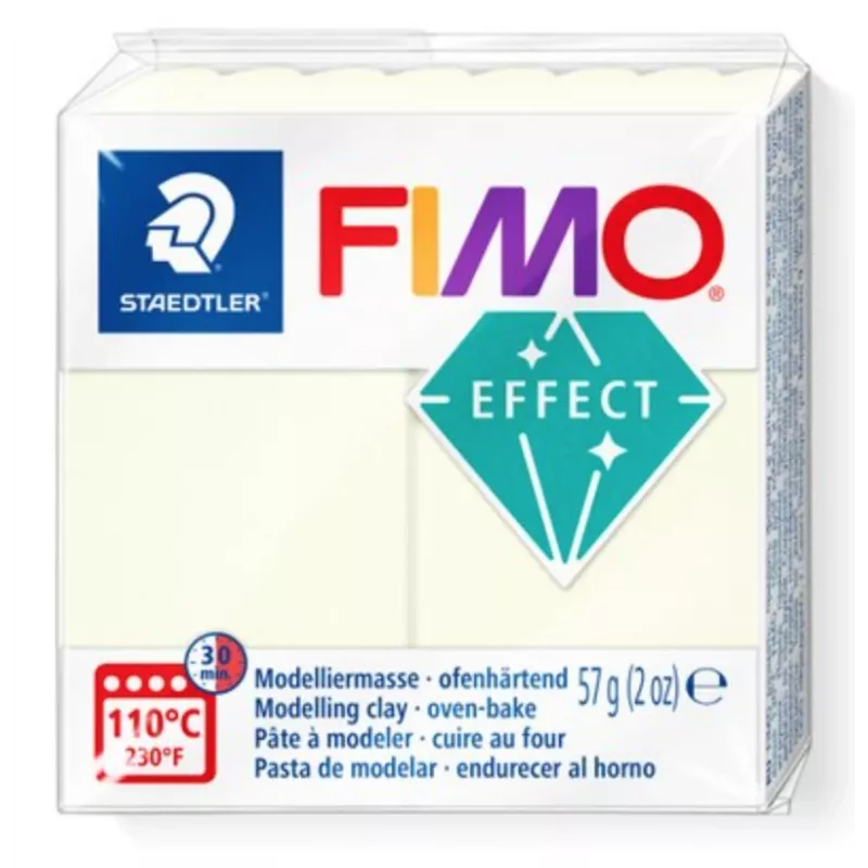 Modeliavimo molis FIMO effect švytintis tamsoje 8010-041 — švytėjimo tamsoje efektas, minkštas polimerinis molis, 57 g