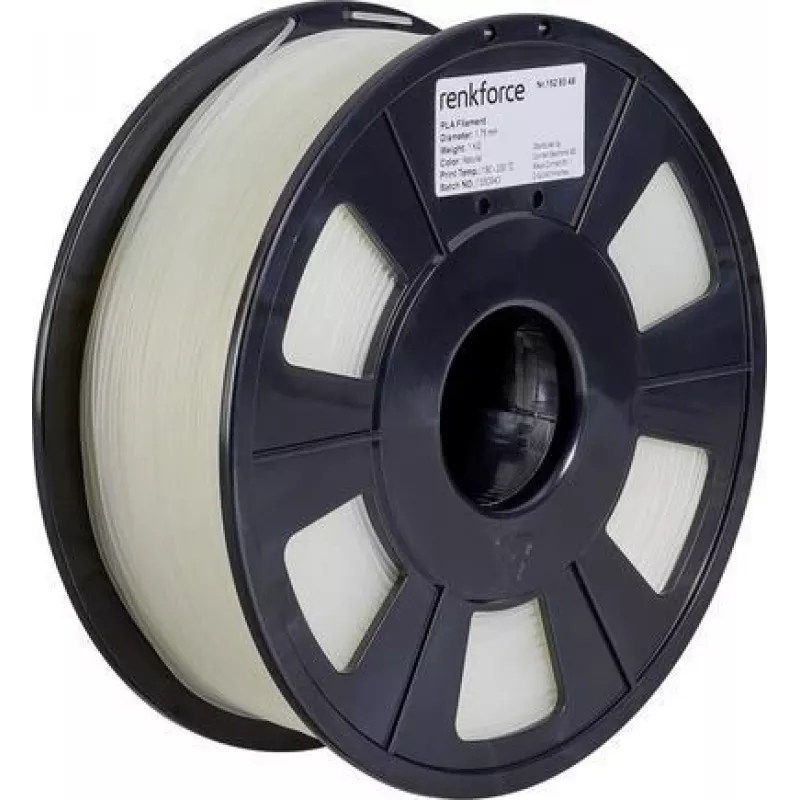 Renkforce RF-4511200 3D spausdinimo medžiaga Polilaktido rūgštis (PLA) Skaidri 1 kg (RF-4511200)