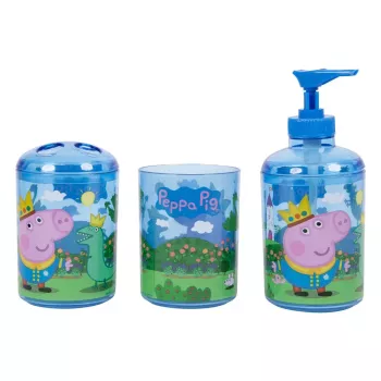 Vonios kambario rinkinys Peppa Pig 3369 — vonios reikmenų rinkinys su dozatoriumi ir laikikliu