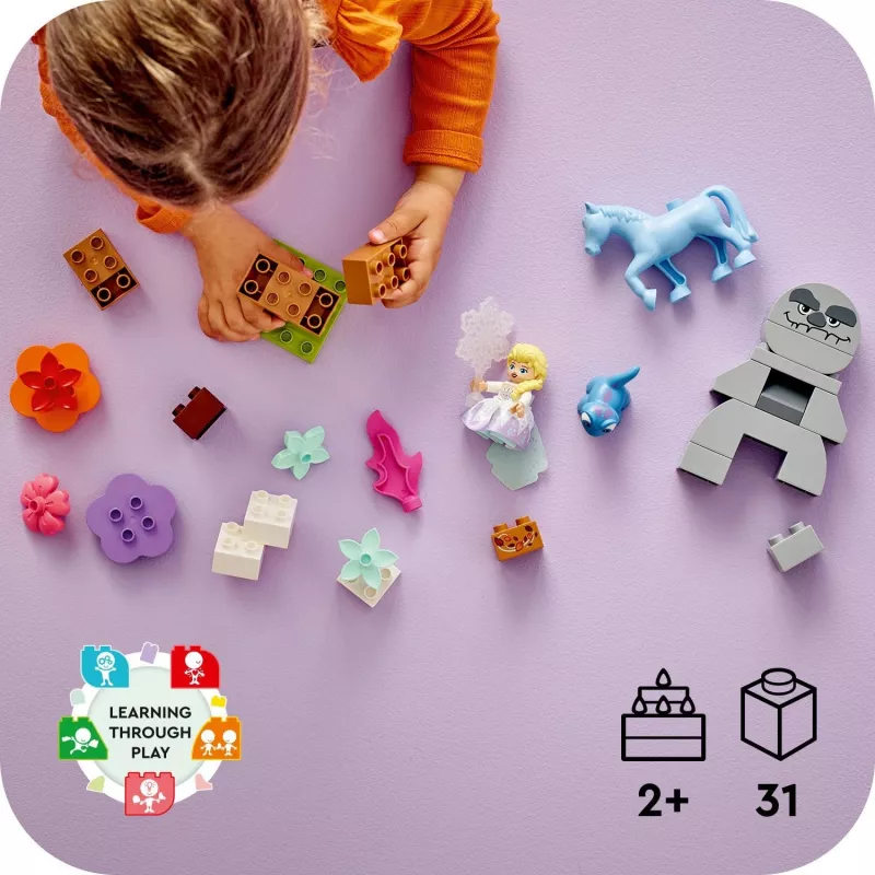 LEGO DUPLO žaidimų rinkinys 10418 — Disney Elsa ir Bruni Užburtame miške, 31 detalė, 2+ metų
