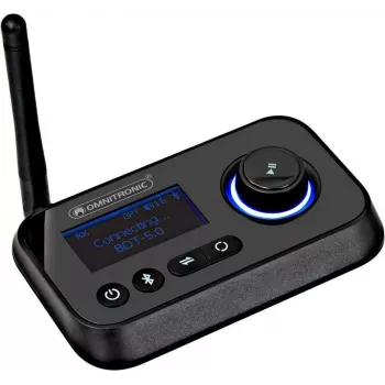 „Bluetooth“ siųstuvas-imtuvas „Omnitronic BDT-5.0“ „Bluetooth 5.0“ veikimo nuotolis 30 m