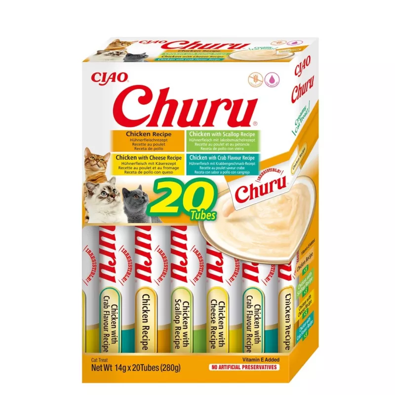 INABA Churu įvairovės dėžutė vištiena - skanėstai katėms - 20 x 14g